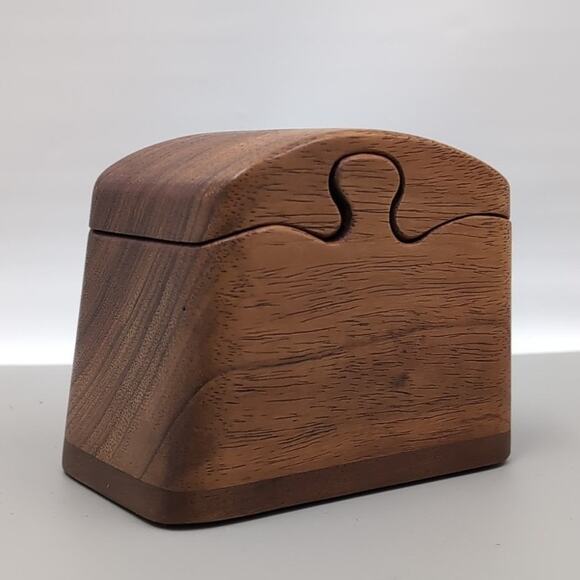 KOA & Myrtle WOOD PUZZLE TRINKET JEWELRY BOX KOA VINTAGE CALIFORNIA - Picture 1 of 3